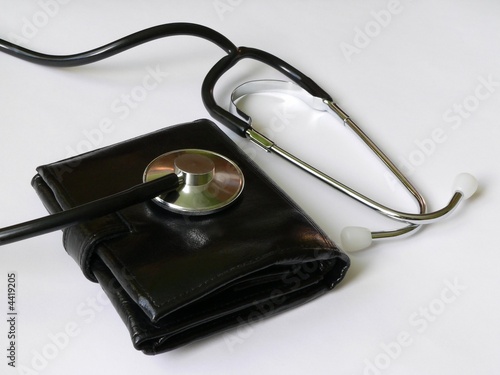 Wallet exam with stethoscope