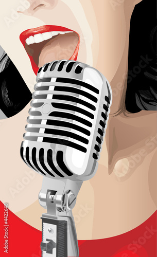 Pop Singer (editable vector or jpeg image)