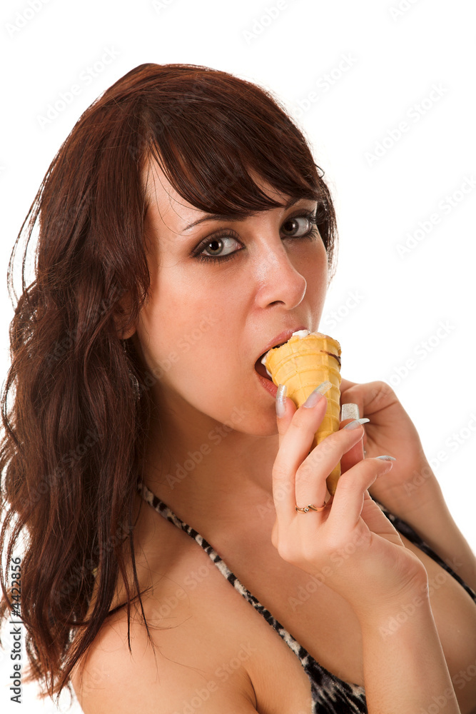 woman with icecream woman with icecream