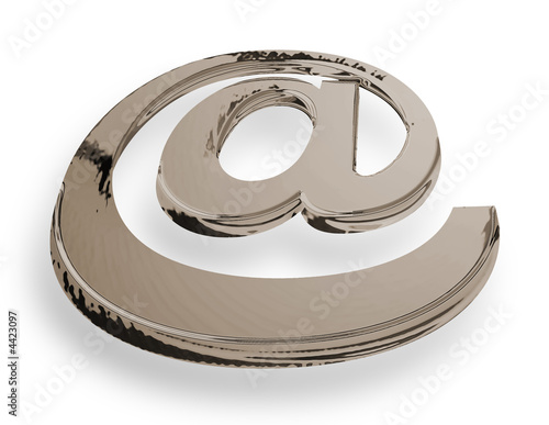 3D Chrome @ symbol