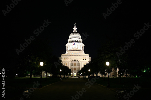 State Capitol Building at Night in Downtown Austin, Texas photo