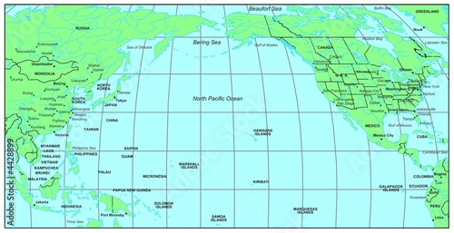 Sea maps series: North Pacific Ocean