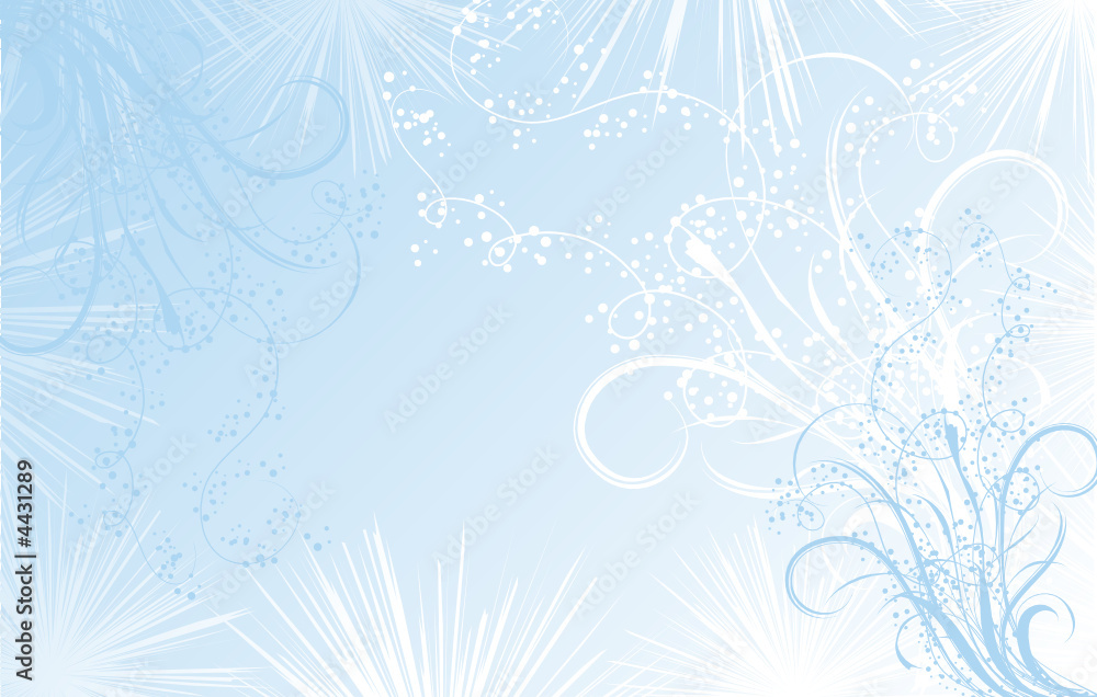 Winter floral background, vector