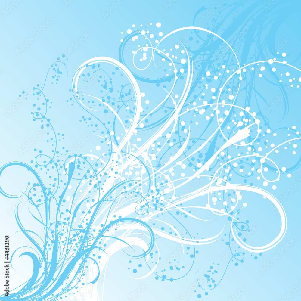 Winter floral background, vector