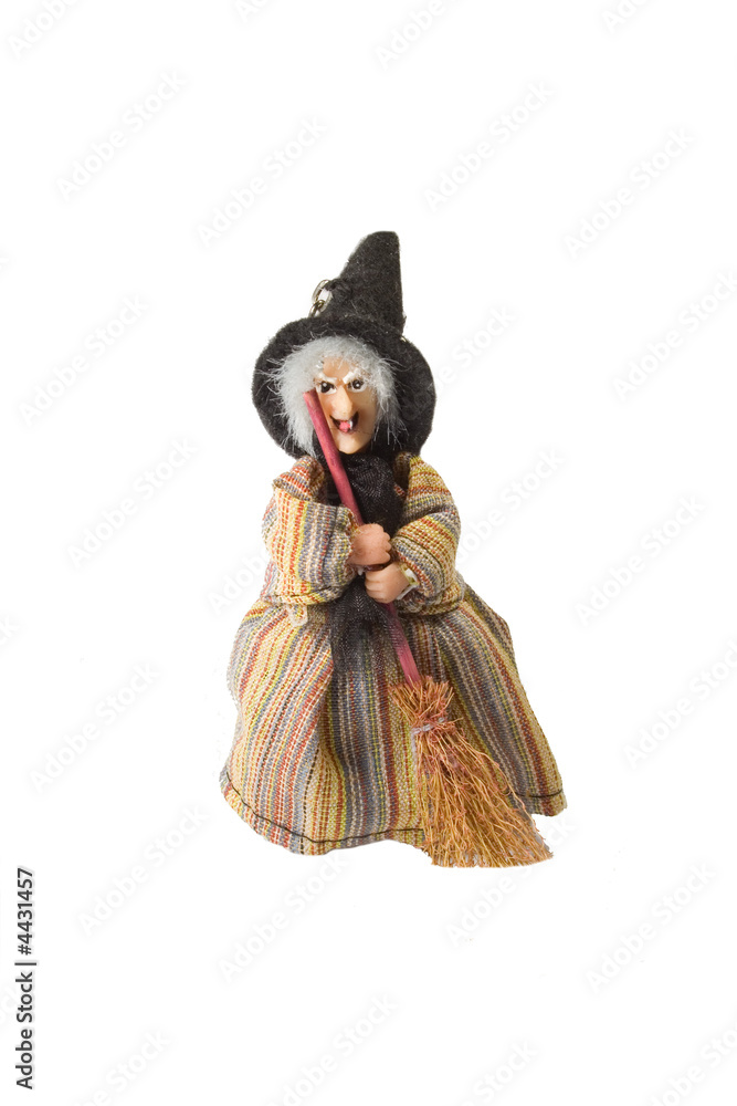 doll of the witch on isolated background