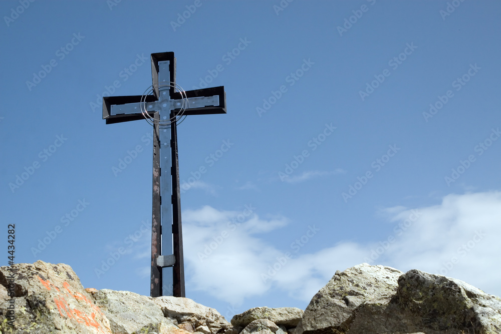 Cross on the Mt. Cresto in italian Alps