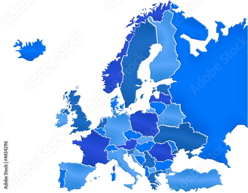 Carte Europe Camaieu Bleu