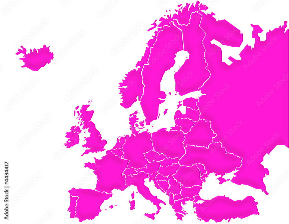 Obraz Carte Europe Fuchsia