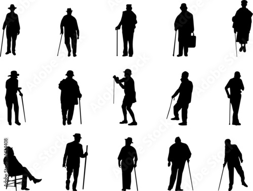 old man silhouettes