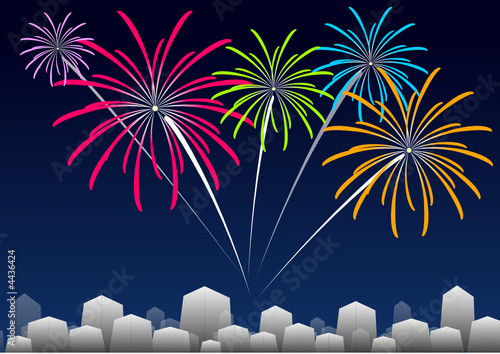 Fuochi d'artificio sopra la città