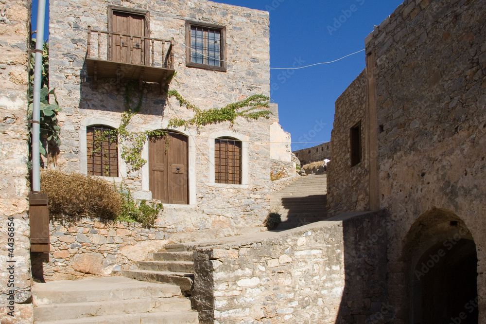 exit to Carbonano gate, Spinalonga fortress, Crete, Greece