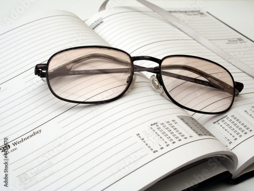 Pair of  Glasses on Diary