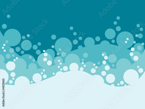 Waves of blue and white bubbles vector shapes with copyspace abstract background wallpaper