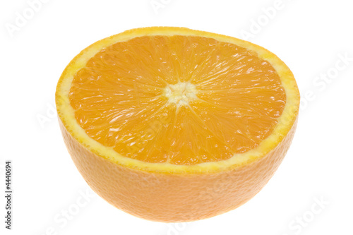Half a orange isolated on white background..