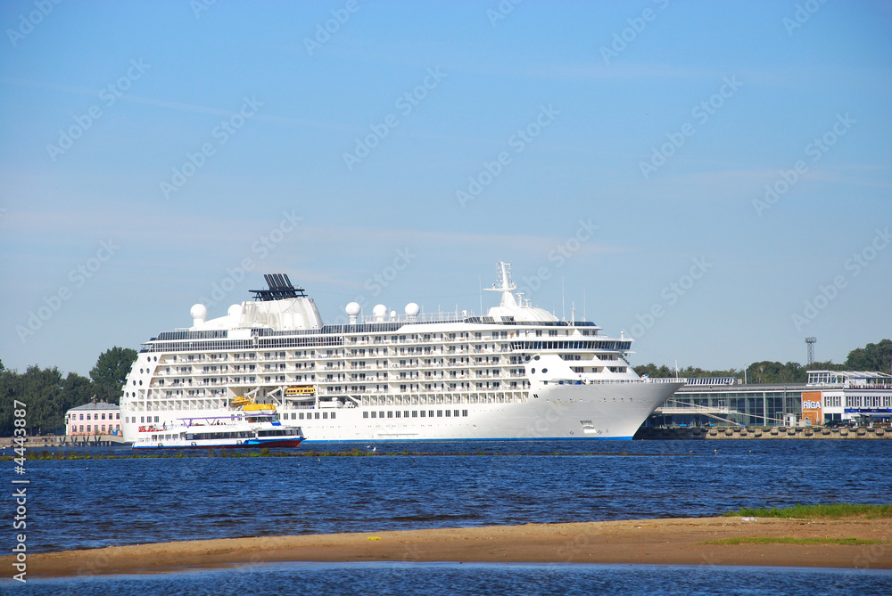The liner the river-sea in port Riga