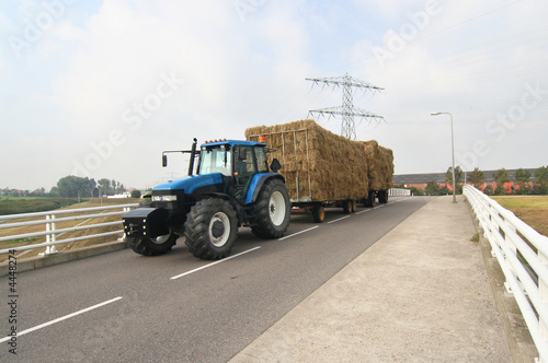 Tractor with hay wagon