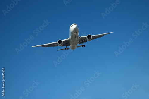 Airliner in blue sky