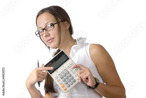 Secretary with calculator