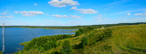 Fototapeta Naklejka Na Ścianę i Meble -  Beautiful panoramic landscape with the dark blue, cloudy