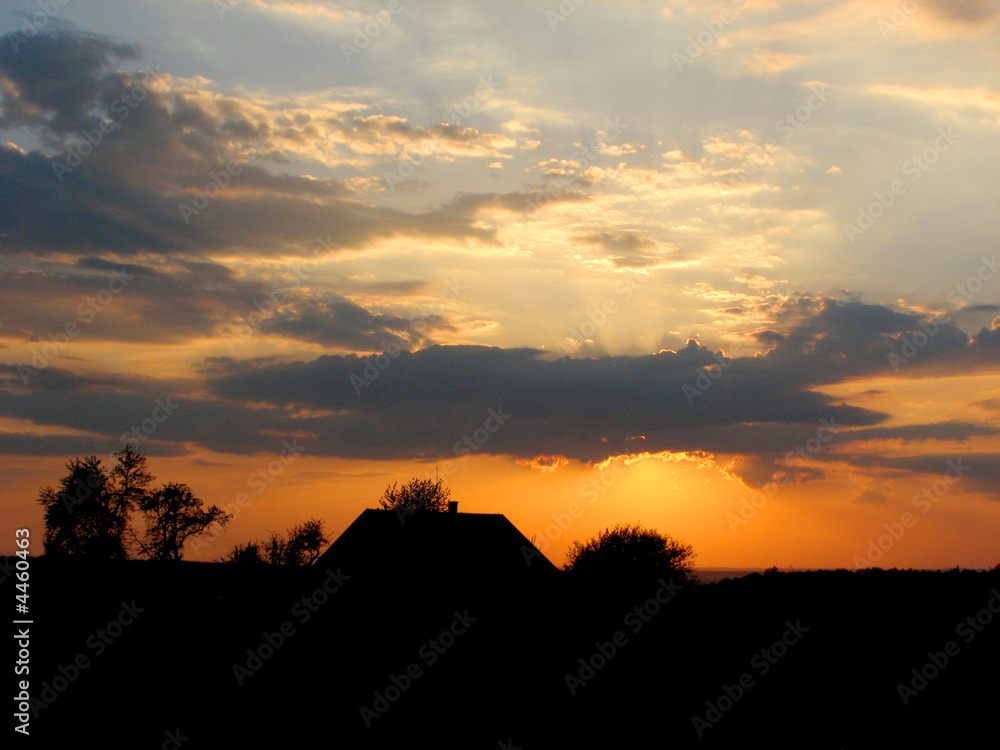 Obraz premium village sunset