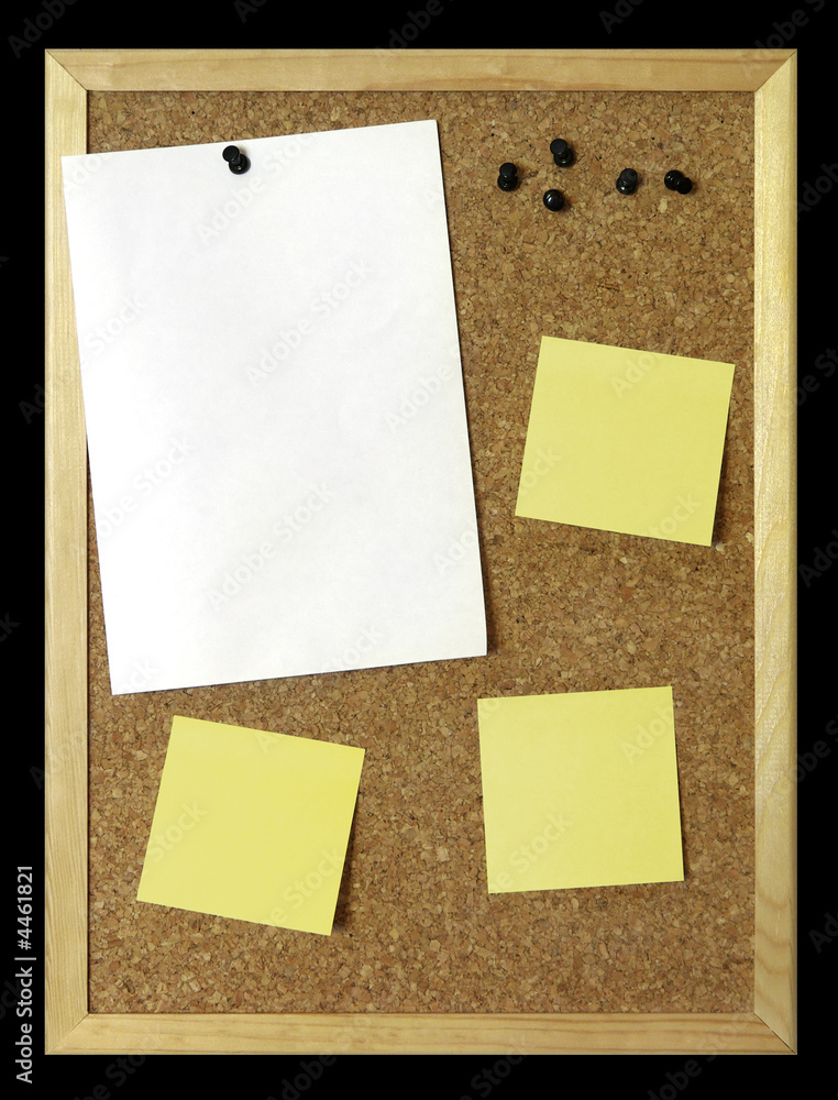 Paper Sheet on Corkboard Paper Sheet on Corkboard