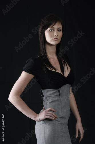 pretty girl on black