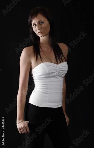 pretty girl on black