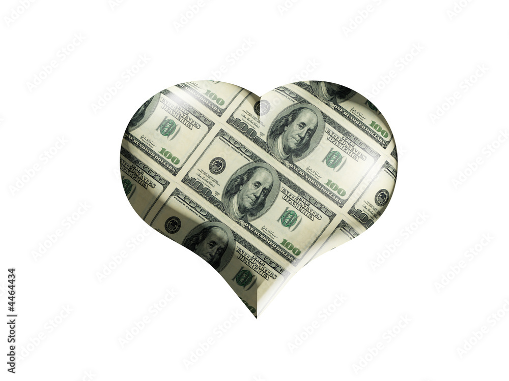 Heart colored into the dollars Heart colored into the dollars