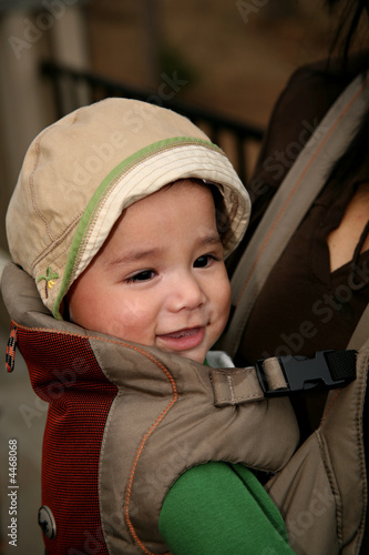 Biracial Baby in Carrier