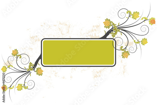 Grunge floral frame background
