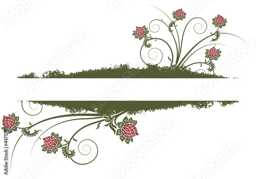 Grunge floral frame background