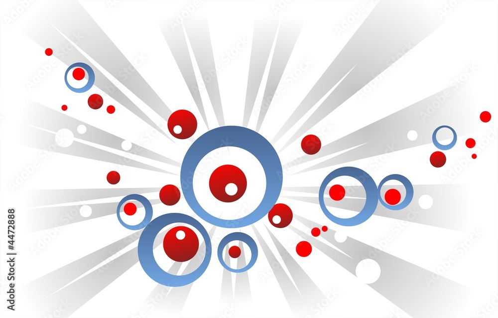 Obraz premium Red-blue circles and beams