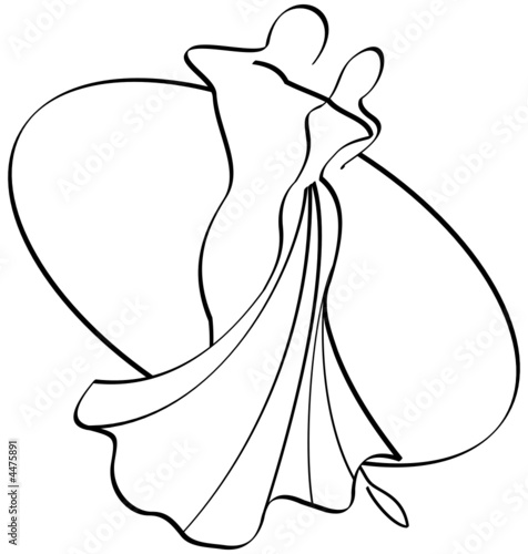 Dance Couple Logo Transparent Black