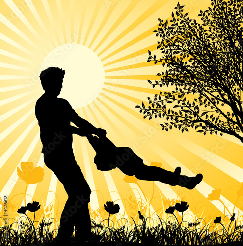 Happy family, vector