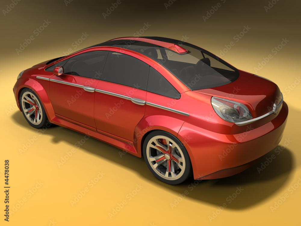 Concept design of a sportive sedan car