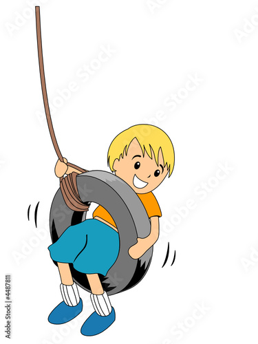 Kid swinging