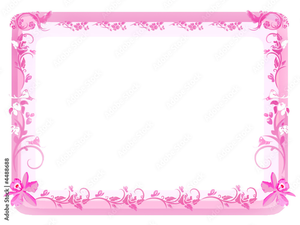 Victorian Floral Frame - Pink