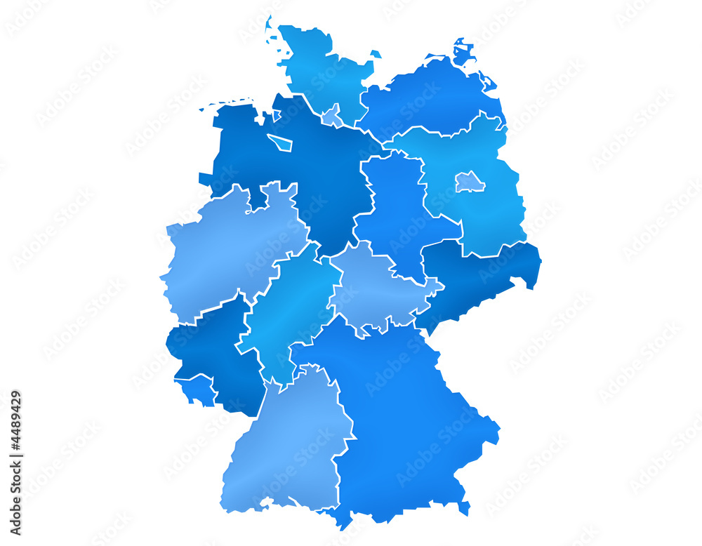 Carte Allemagne Camaieu Bleu