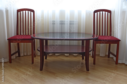Two chairs and table