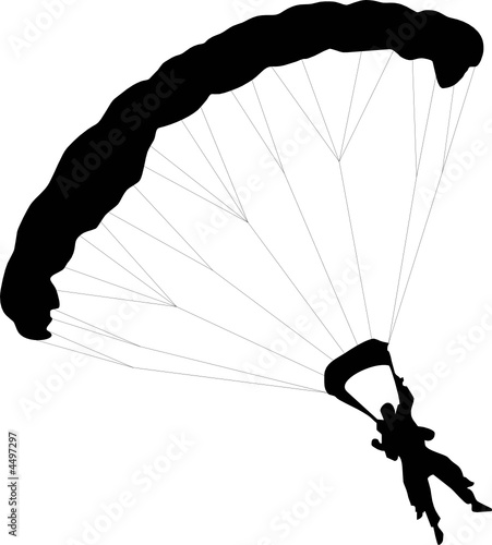 illustration of two Parachuter with to silhouettes