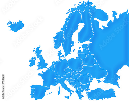 Carte Europe Bleu Satin