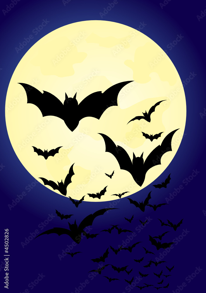 Bats against the moonlight