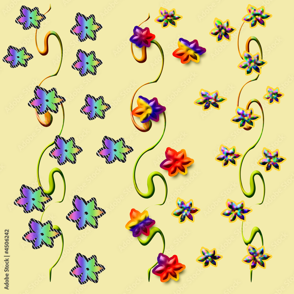 Obraz premium rainbow flowers scrapbook