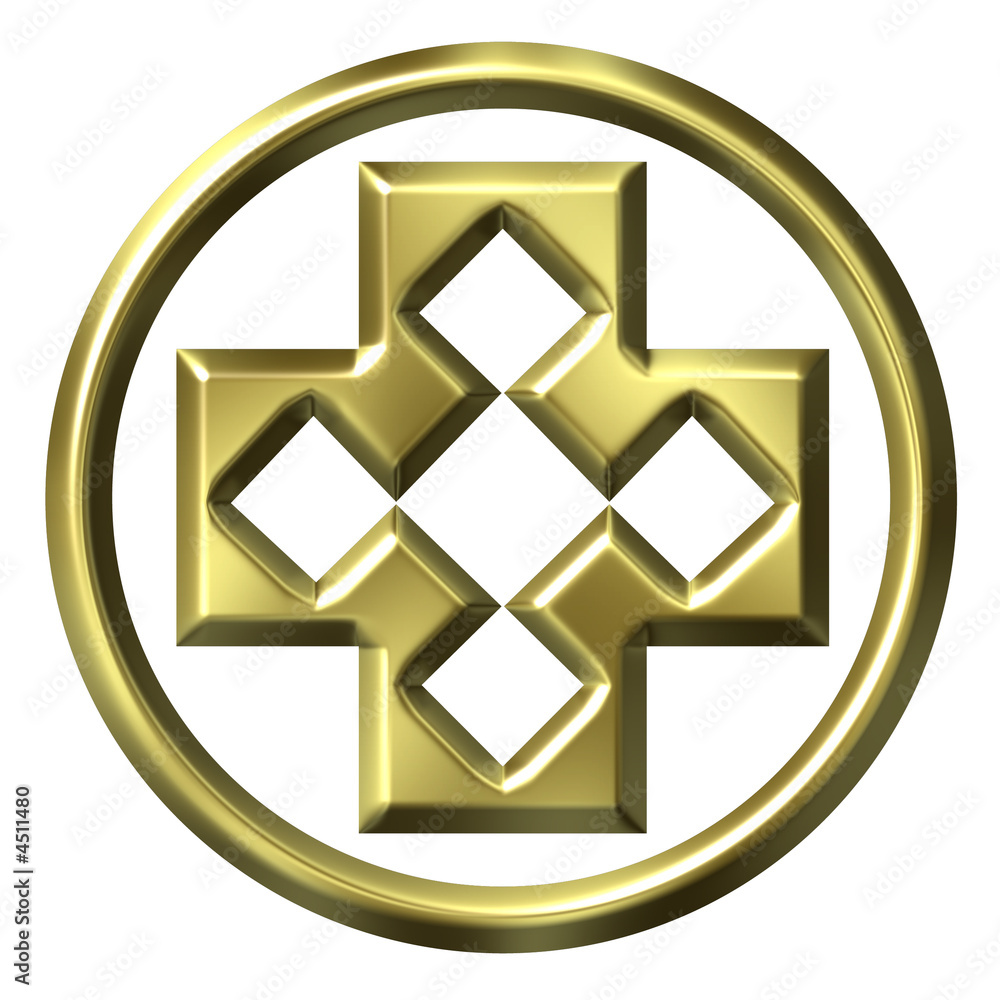 3D Golden Framed Cross