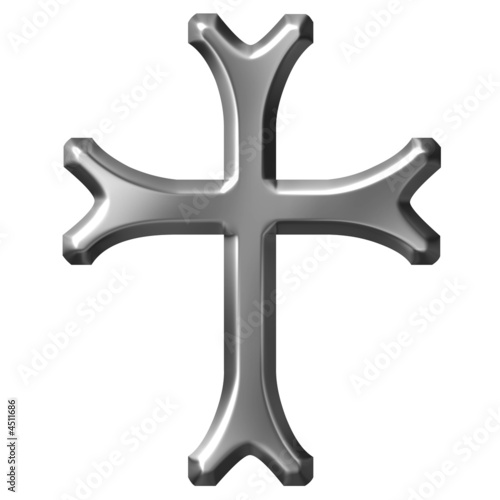 3D Silver Cross