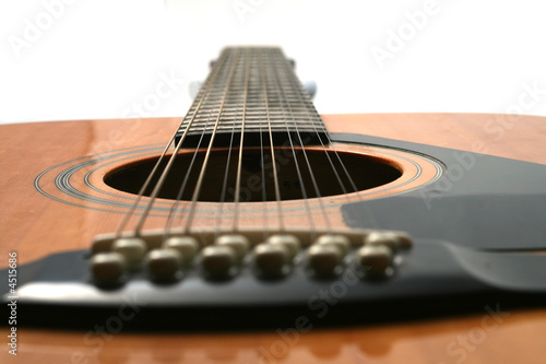 12 string guitar looking from bridge to neck