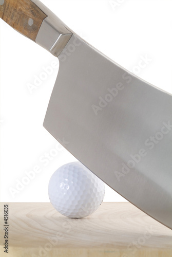Meat-cleaver and golf-ball photo