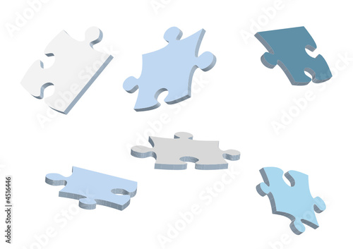 3d vector puzzle pieces for design