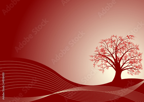 beautiful abstract vector autumn tree design