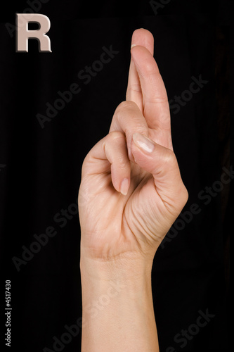 letter r in polish sign language